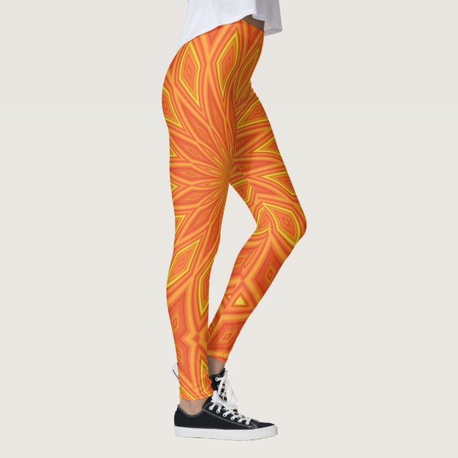 Leggings Jour ensoleillé LEGINGS Exercice Yoga Pants Orange (Droite)