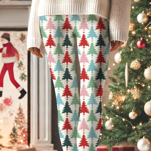 Leggings Jour férié Motif de l'arbre de Noël multicolore