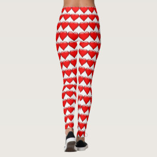 Leggings Journée des Valentines Motifs des Coeurs rouges