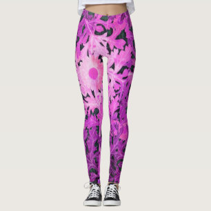 LEGGINGS JOURNÉE PURPLE ROSE / MARGUERITE / MARGHERITA