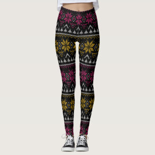 Leggings Joyeuse broderie de Noël point de croix de sueur l