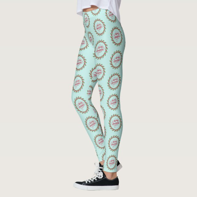 Leggings Joyeuse couronne de Noël (Gauche)