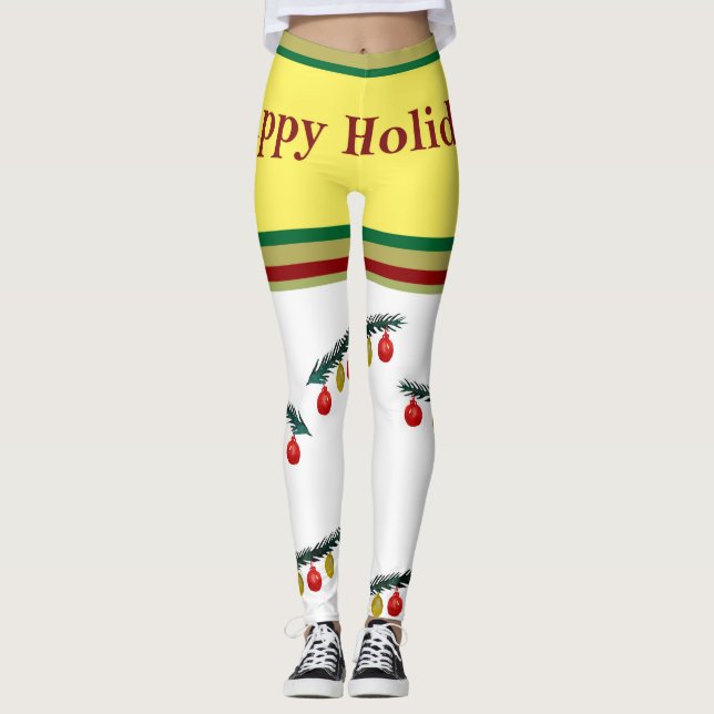 Leggings Joyeuses Fêtes Chaussette de Noël (Devant)