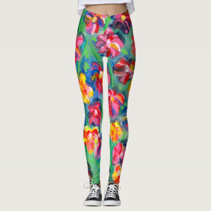 Leggings Joyeuses Fleurs colorées Oeuvre originale