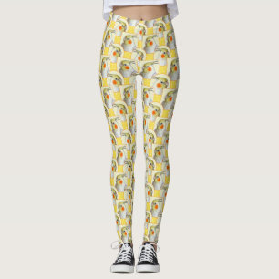 Leggings Joyeux animal de compagnie jaune Cockatiel mignon 