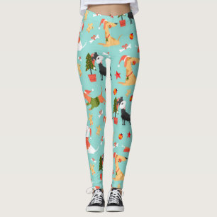 Leggings Joyeux chien Motif de Noël