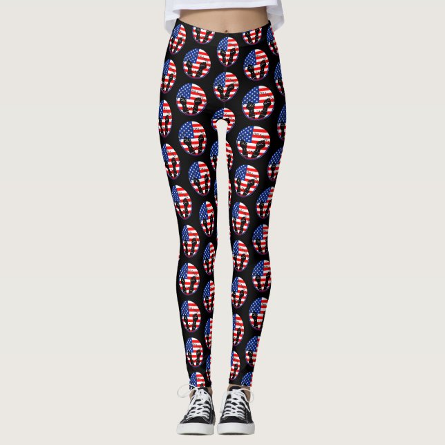 Leggings joyeux jambon du dix-neuvième drapeau américain (Devant)