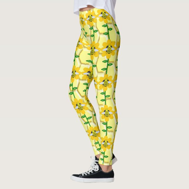 Leggings Joyeux Jour des abeilles Anniversaire Bumblebee (Gauche)