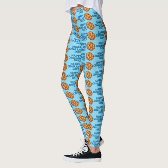 Leggings Joyeux Jours de Challah Blue Chanukah Hanoukka Hol (Gauche)