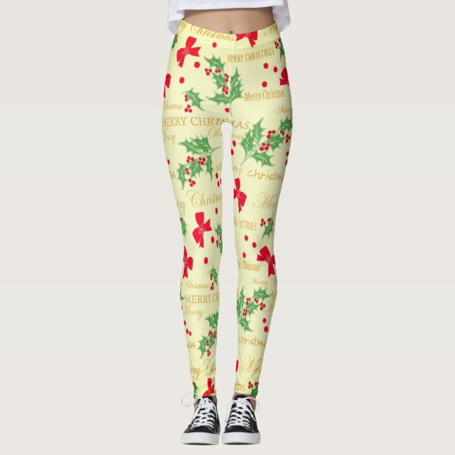 Leggings Joyeux legs de Noël (Devant)