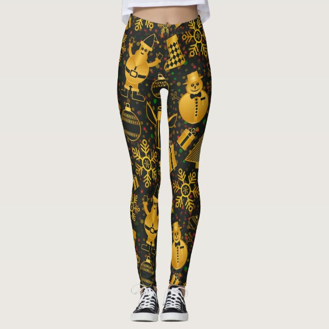 Leggings Joyeux legs de Noël (Devant)