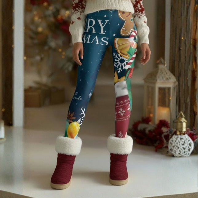Leggings Joyeux Noël – Joie festive dès le haut  (Celebrate the magic of the season with our Merry Christmas Leggings by Becky Boom.)