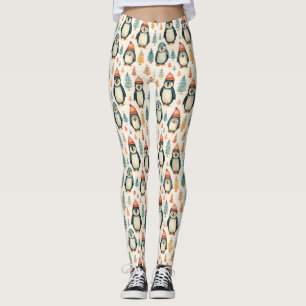 Leggings Joyeux Noël Noël des pingouins vintages