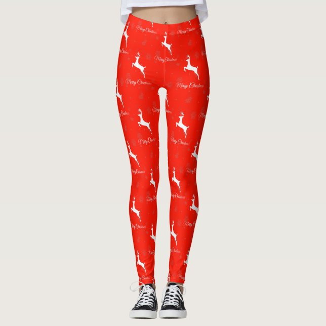 Leggings Joyeux Noël Rouge Noël (Devant)
