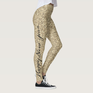 Leggings Joyeux Nouvel An Gold Parties scintillant Party fe