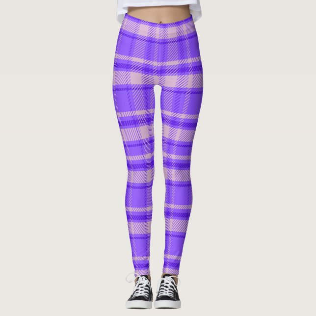 Leggings Joyeux Peri Plaid, Tartan Violet (Devant)