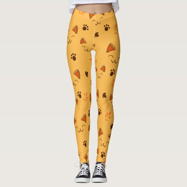Leggings Joyeux Petit Vampire Kitty Motif (Devant)