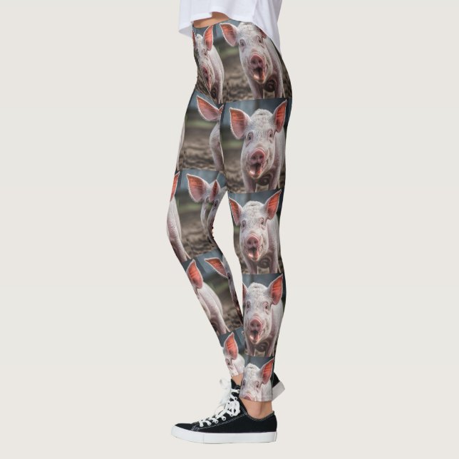 Leggings Joyeux Poke de langue de porc blanc, (Gauche)