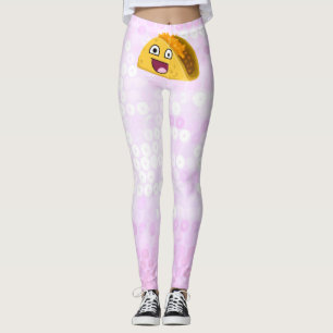 Leggings Joyeux taco sur motif faux paillettes rose