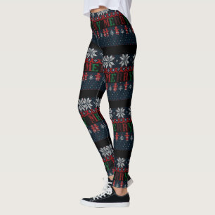 Leggings Joyeux tricot de Noël