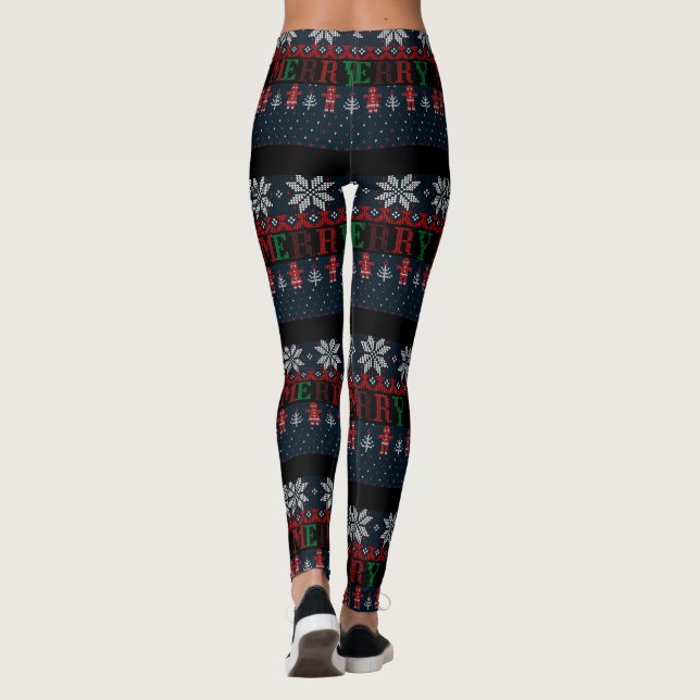 Leggings Joyeux tricot de Noël (Dos)