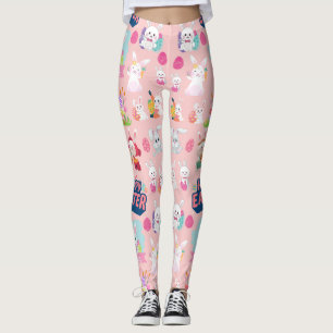 Leggings Joyeux voeux de Pâques - Motif Funny Bunny Pâques