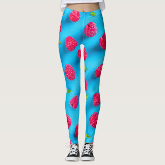 LEGGINGS JUICY RED LYCHEE SUR ARRIÈRE - PLAN BLEU