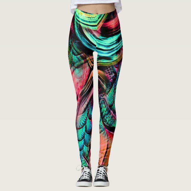 Leggings Jungle tropicale colorée (Devant)