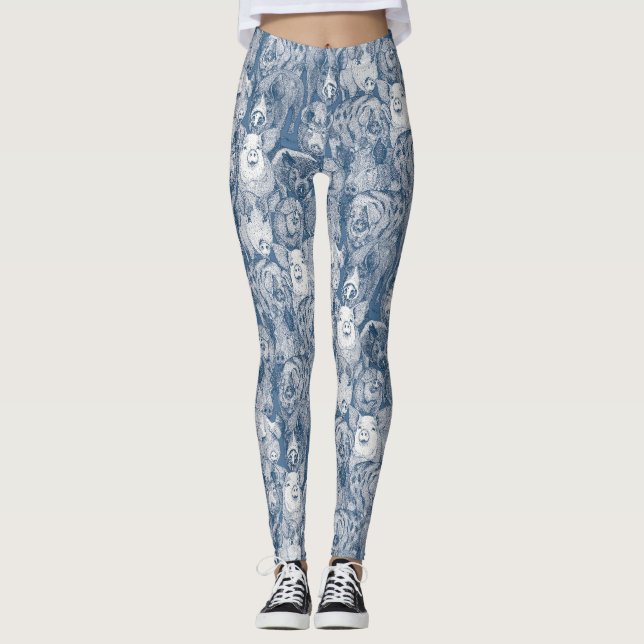 Leggings just pigs cobalt denim (Devant)