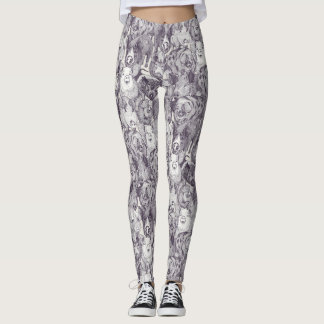 Leggings juste des cochons mûre blanc fort