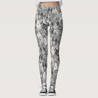 Leggings juste des cochons noirs demi-perle