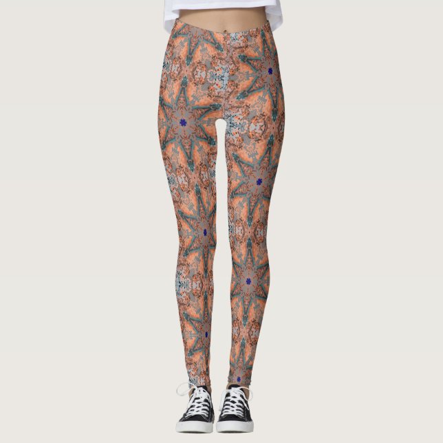 Leggings Kaléidoscope de corail aquatique01 (Devant)