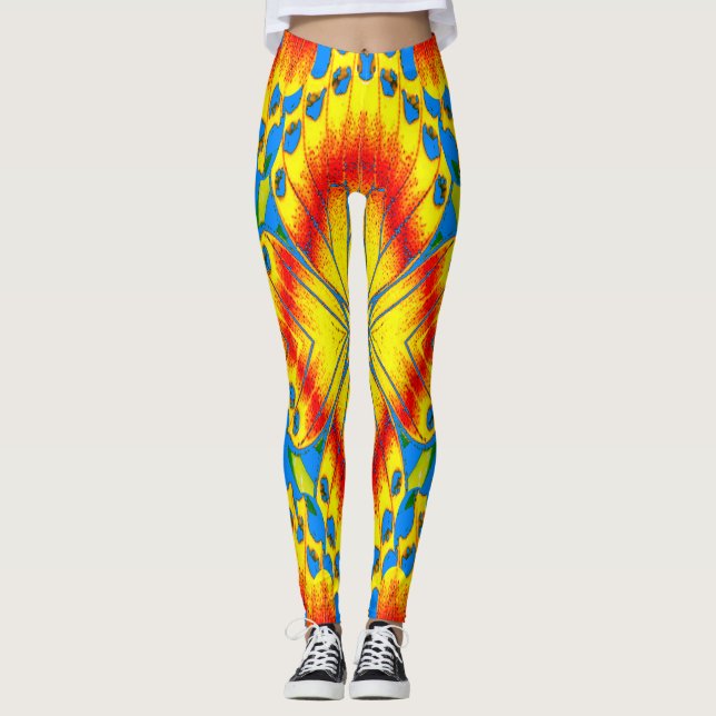 Leggings Kaleidoscope de Fleur Tropicale Radieuse (Devant)
