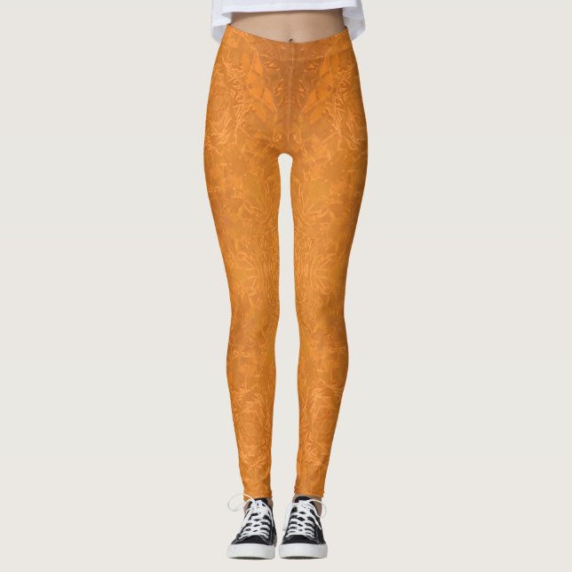 Leggings Kaleidoscope étoile orange brûlée (Devant)
