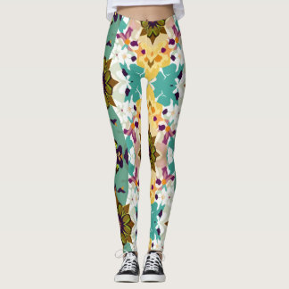 Leggings Kaleidoscope floral géométrique Motif sans couture