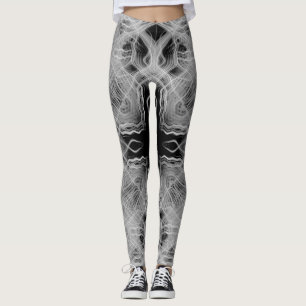 Leggings Kaléidoscope noir et blanc motif