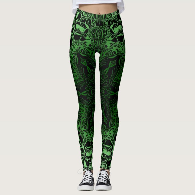 Leggings Kaléidoscope vert (Devant)