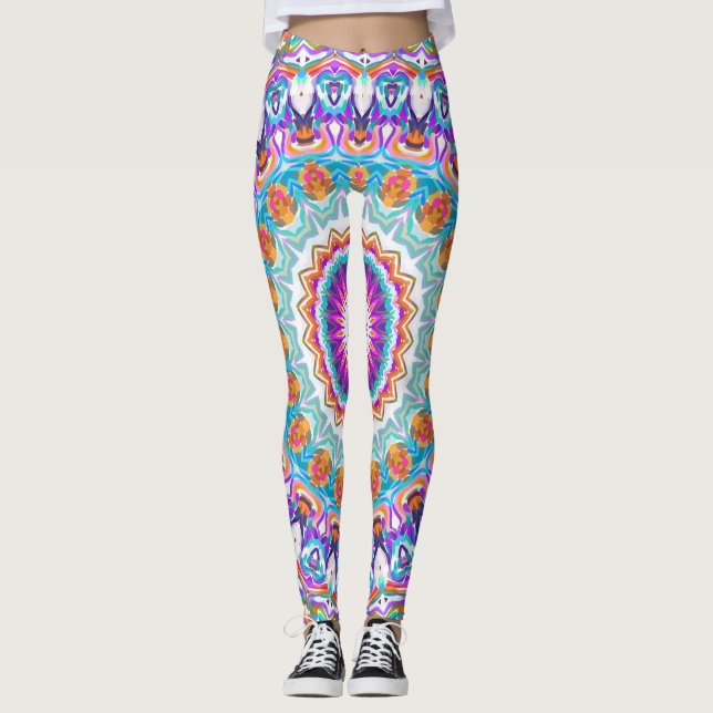 Leggings Kaleidoscope Violet Mandala (Devant)