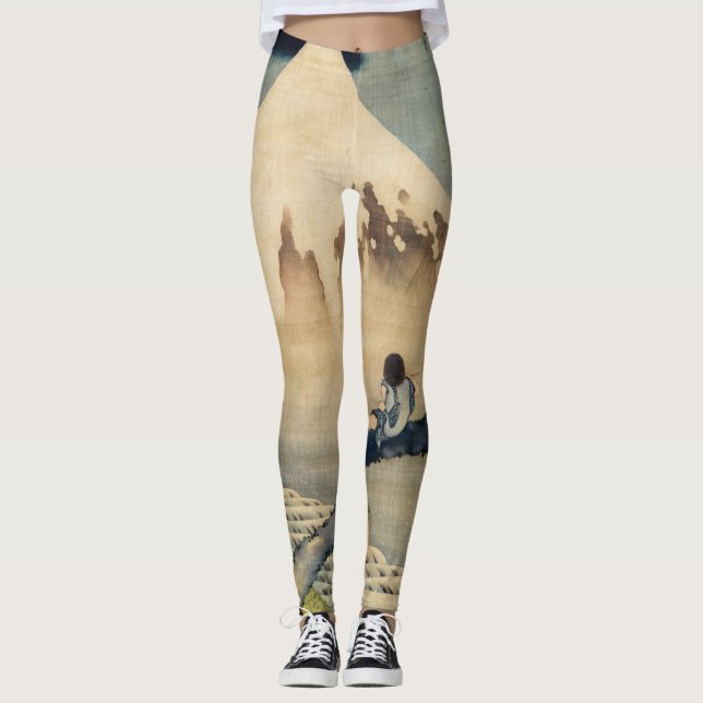 Leggings Katsushika Hokusai - Garçon regardant le Mont Fuji (Devant)