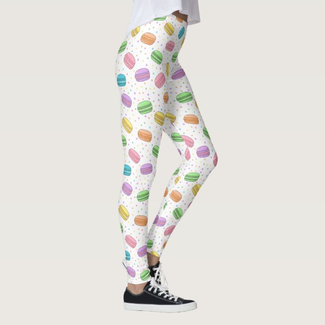 Leggings Kawaii Food Pastel French Macarons Patterned (Droite)