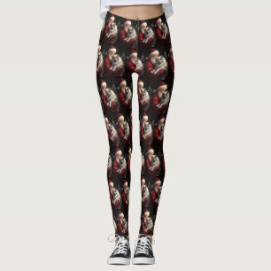 Leggings Keeshond avec le Père Noël Festif de Noël