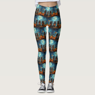 Leggings Keeshond Halloween Éffrayant
