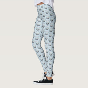 Leggings Keeshonds at the Seashore Peinture Dog Art