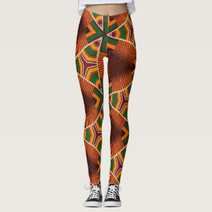 Leggings Kente Géométrie Kwanza Afrocentric