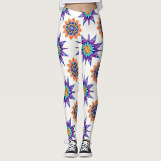 Leggings Kettle Bells Floral Mandalas Seamless Pattern