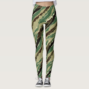 Leggings Khakki camouflage rayé camouflage tendance