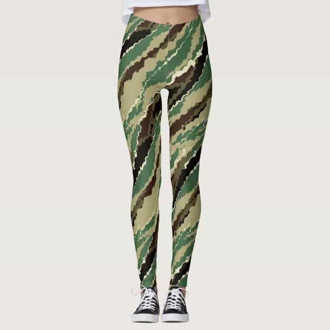 Leggings Khakki camouflage rayé camouflage tendance (Devant)