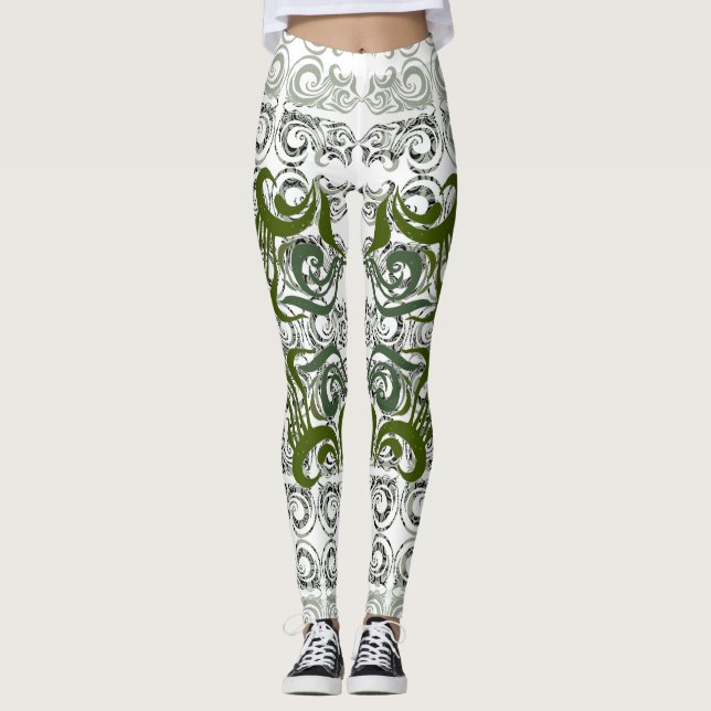Leggings Khokhloma Seaweed Motif (Devant)