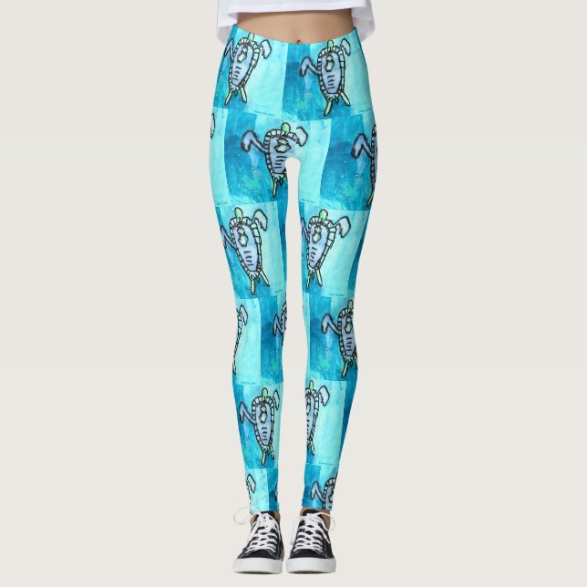 Leggings KidsArt for CHOC - Tortue de mer (Devant)
