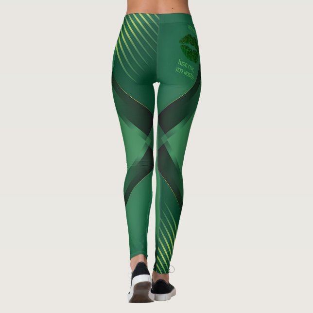 Leggings Kiss Me I'm Irish Green Geometric Activewear (Dos)